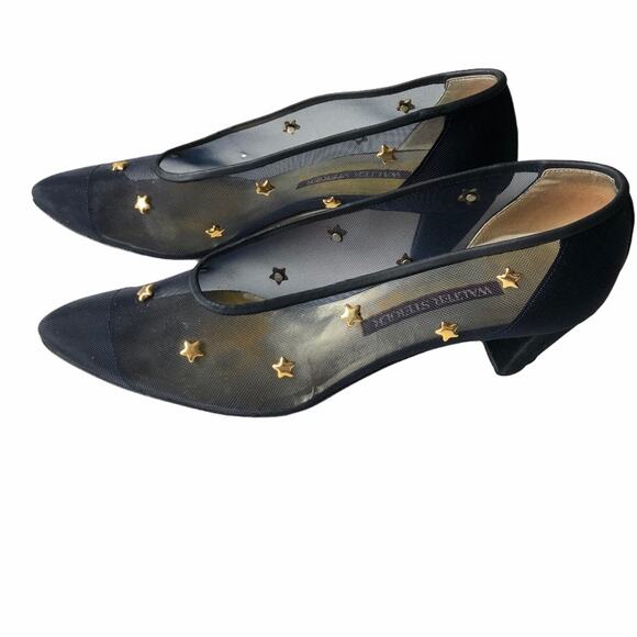 Walter Steiger Star Pump Navy Sheer 9.5AA Handmade - Picture 3 of 14